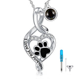 Pet Cremation Jewelry for Pet Ashes 925  Silver Pet Urn Necklace for Ashes Keepsake Memorial Ashes Necklace for Dog Pet