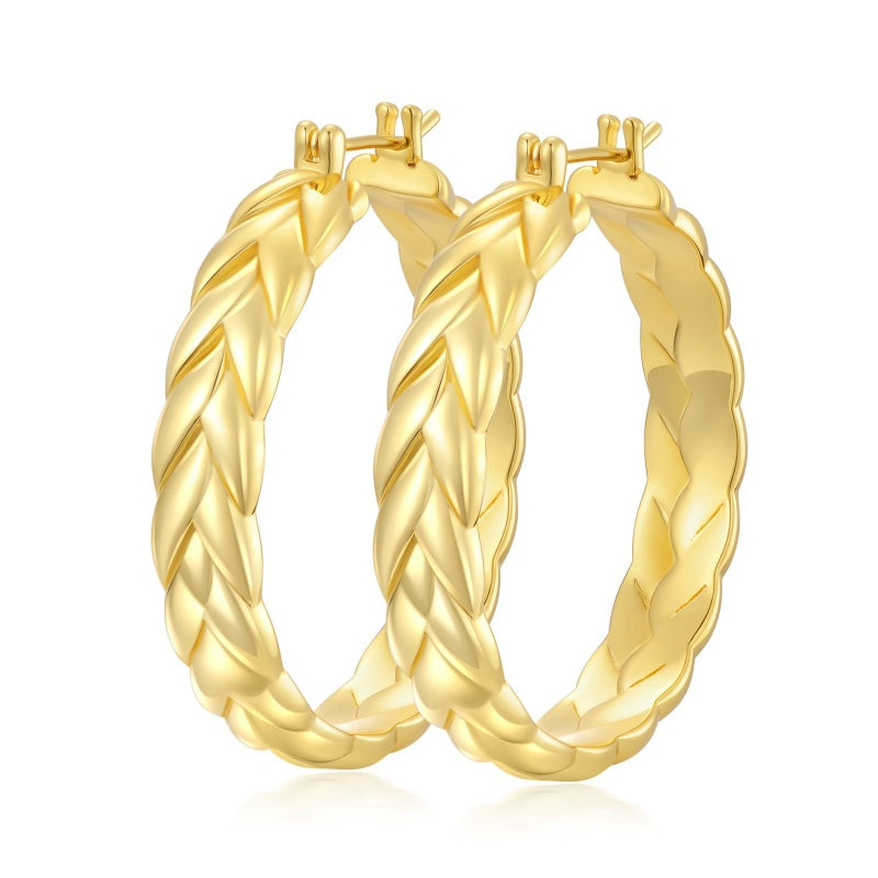 14K Gold Plated  Lightweight Hoop Earring for Women