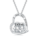 Sterling Silver Koala Raccoon Fox Otter Pendant   Necklace