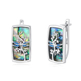 Sterling Silver Abalone Shell Mountain Cat Dog Fox Dragonfly Hummingbird Earring