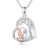Sterling Silver Tree of Life Father Daughter Sister Pendant Necklace for Women Christmas Gift