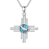 Sterling Silver Turquoise Kokopelli Arrowhead Cross Zia Roadrunner Zia Fox Arrowhead Eagle Pendant Necklace