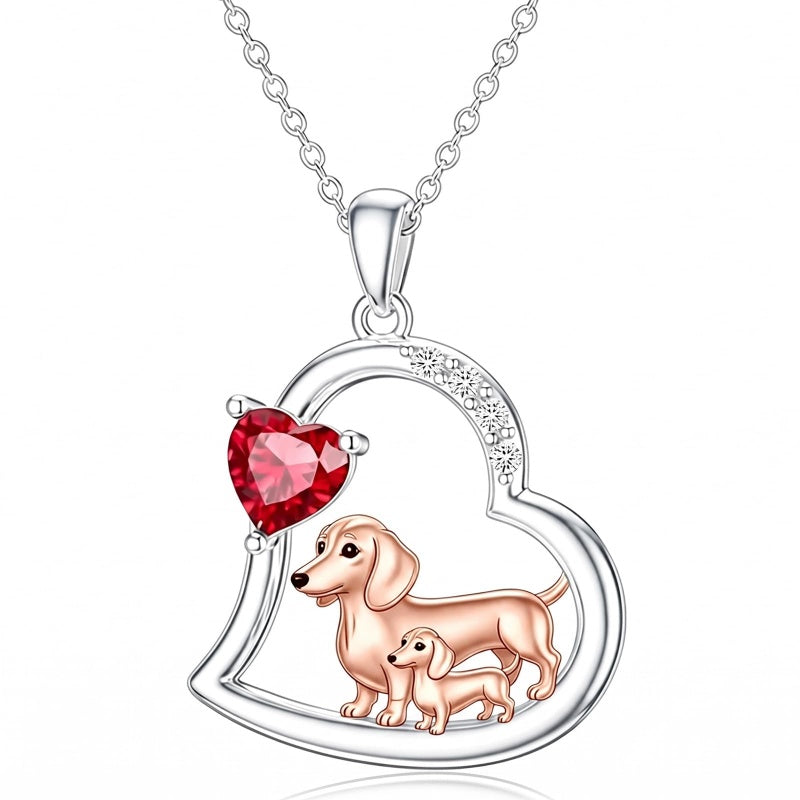 Sterling Silver Mother Daughter Two Hippo Two Elephant Two Horse Two Dachshund Two Cow Pendant Necklace