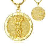 Patron Saint Medal Gold Plated Catholic Pendant Christian Religious Necklace Amulet Jewelry