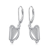 Sterling Silver Microphone  Saxophone Accordion  Clarinet Guitar Harp Leverback Earrings Gifts for Music Lovers