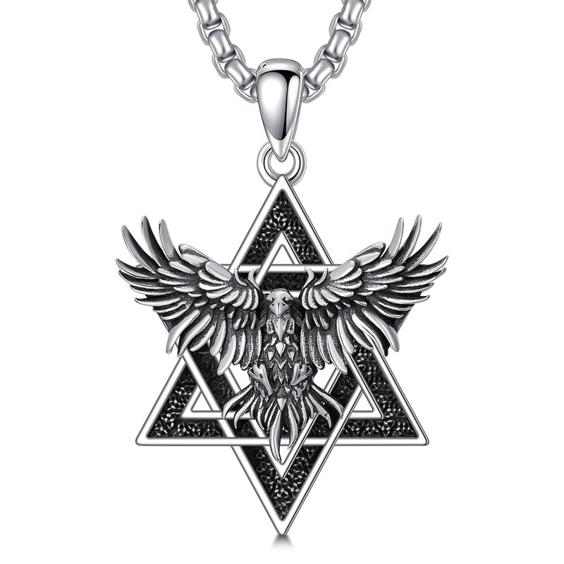 Sterling Silver Dragon Eagle Lion Tiger Wolf Pendant Necklace
