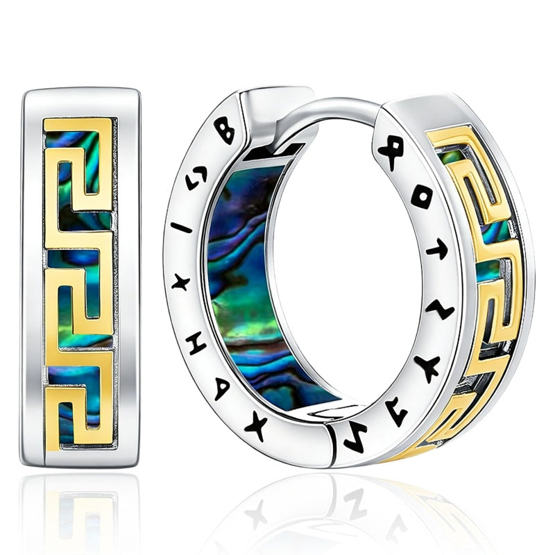 14K Gold Plated  Viking Hoop Earrings