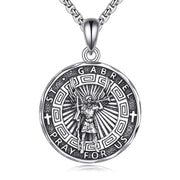 Religious Protector Necklace Sterling Silver Patron Saint Pendant Jewelry Gifts for Women Men