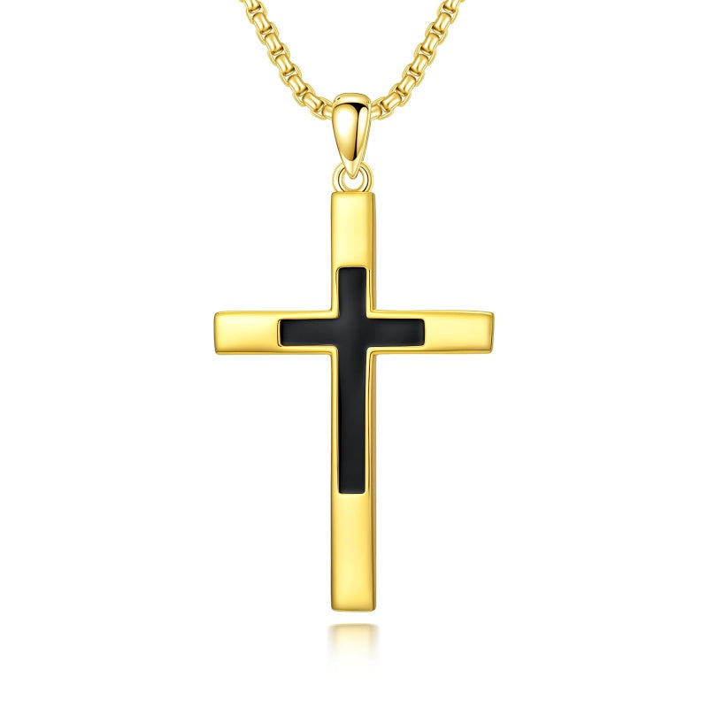 Cross Pendant Necklace  14K Gold Plated Christian Faith Jewelry