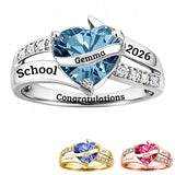 Copper Custom Birthstone Engraved Class Ring Graduation Ring for Her