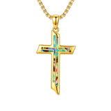 14K Gold Plated Cross Pendant Necklace Religious Confirmation Jewelry