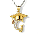 Initial  Graduation 14K Gold Plated Inspiring Grad Pendant Necklace Graduations Jewelry Gifts