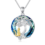 Sterling Silver Crystal Tree of Life Cardinal  Cat Hummingbird Dog Dragonfly Eagle Pendant Necklace