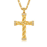 14K Gold  Plated Cross Necklace Simple Religious Jewelry Gift