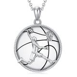 Hockey Basketball Baseball Soccer Football Necklace S925 Silver Sports Pendant Necklace Sports Jewelry Gifts for Men Women