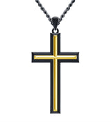 Sterling Silver Cross Religious Necklace for Men