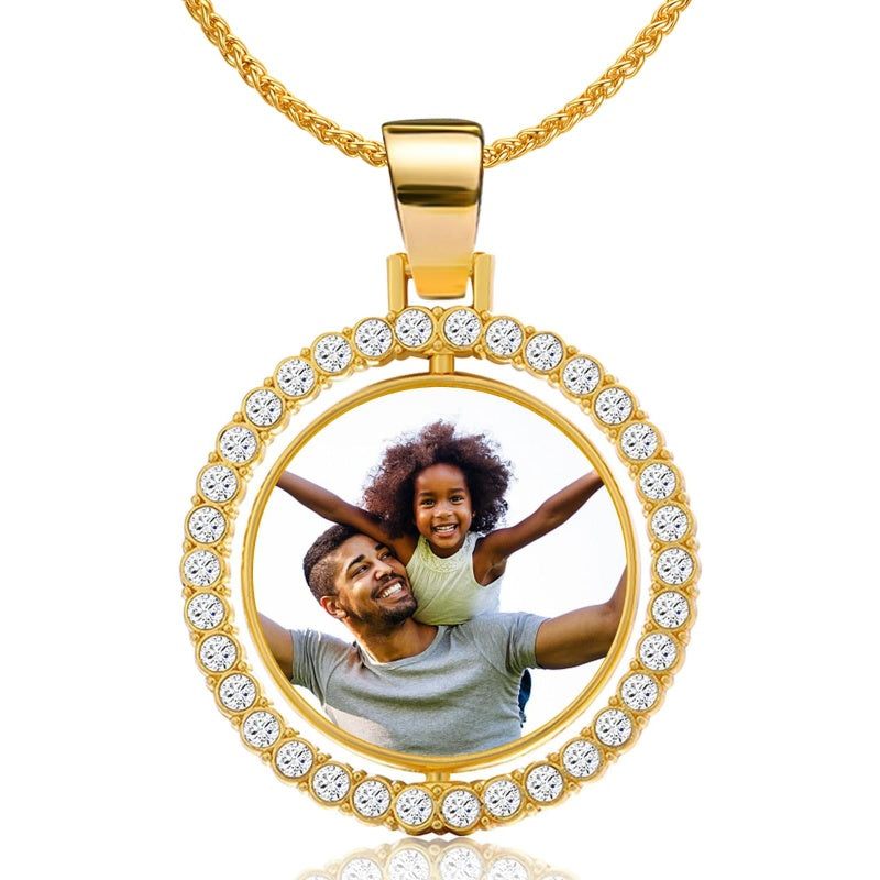 14K Gold Plated Personalized Photo Pendant Necklace Personalized Gift