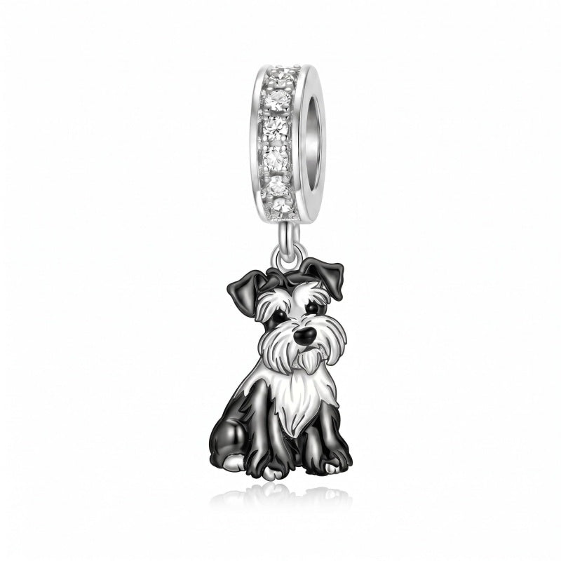Sterling Silver Pit Bull Schnauzer Yorkie Corgi Dachshund Dog Charm Beads Fits Bracelets & Necklaces  for Women