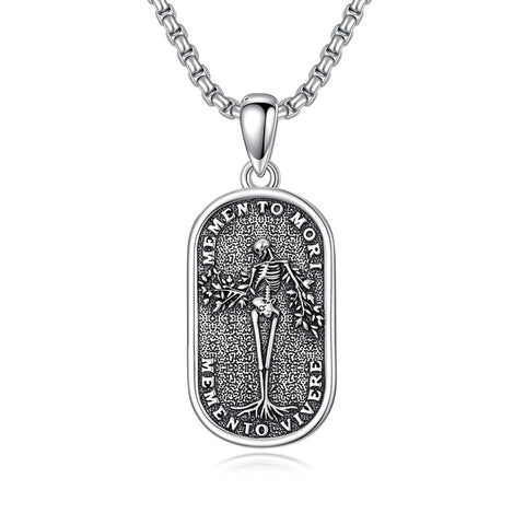 Sterling Silver Memento Mori Tree of Life Anubis Pendant Viking Amulet   Protection Pendant Necklace Egyptian Jewelry