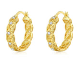 14K Gold Plated Cubic Zircon Hoop Earrings for Women