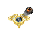 10K 14K 18K Gold Personalized Heart Photo Ring