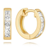 14K Gold Plated Cubic Zircon Hoop Earrings for Women