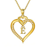 Heart Initial A-Z Pendant Necklace for 14K Gold Plated Women Initials Jewelry Gifts