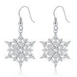 Sterling Silver Snowflake Dangle Earrings