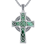 14K Gold Plated Celtic Vikin Cross Pendant Necklace Irish Jewelry Religious Protective Gift