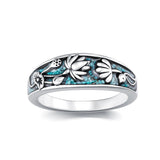 Sterling Silver Turquoise  Dragonfly Hummingbird Turtle Butterfly Mountain Celtic Knot Lotus Ring  Gifts for Women