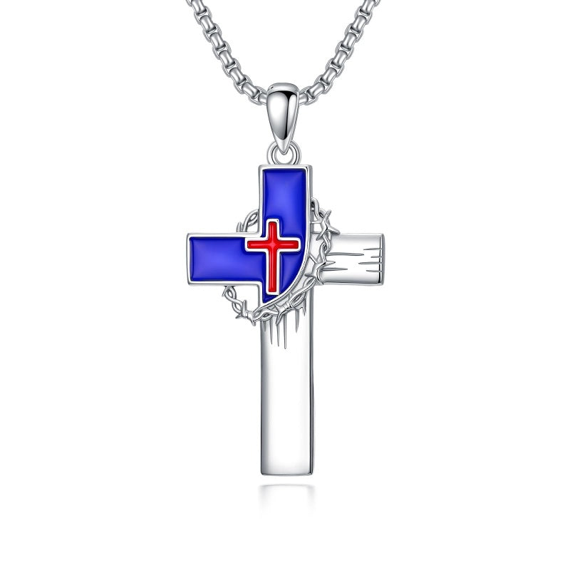 Sterling Silver Cross Pendant Necklace Christian Religious Jewelry Gifts for Anniversary