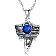 Sterling Silver Cubic Zirconia Shark Tooth Pendant Necklace