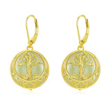 14K Gold Plated Natural Jade  Earrings for Women Good Fortune Jewelry Birthday Mother's Day Gifts
