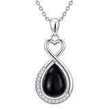 Sterling Silver Teardrop Gemstone Rose Butterfly Infinity Heart Necklace for Women
