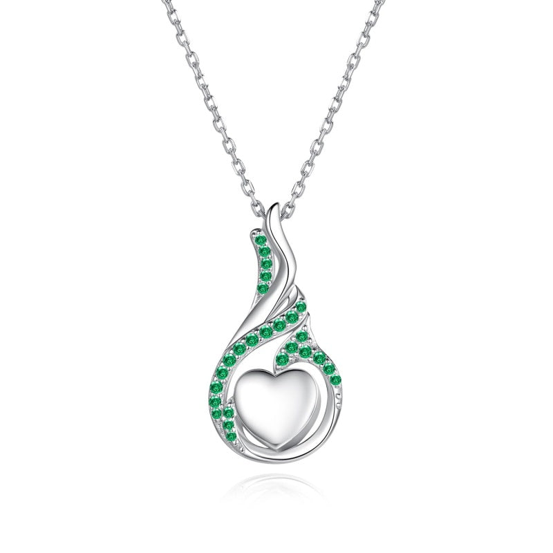 Sterling Silver Heart Shape Tear Dangle Urn Necklace for Ashes