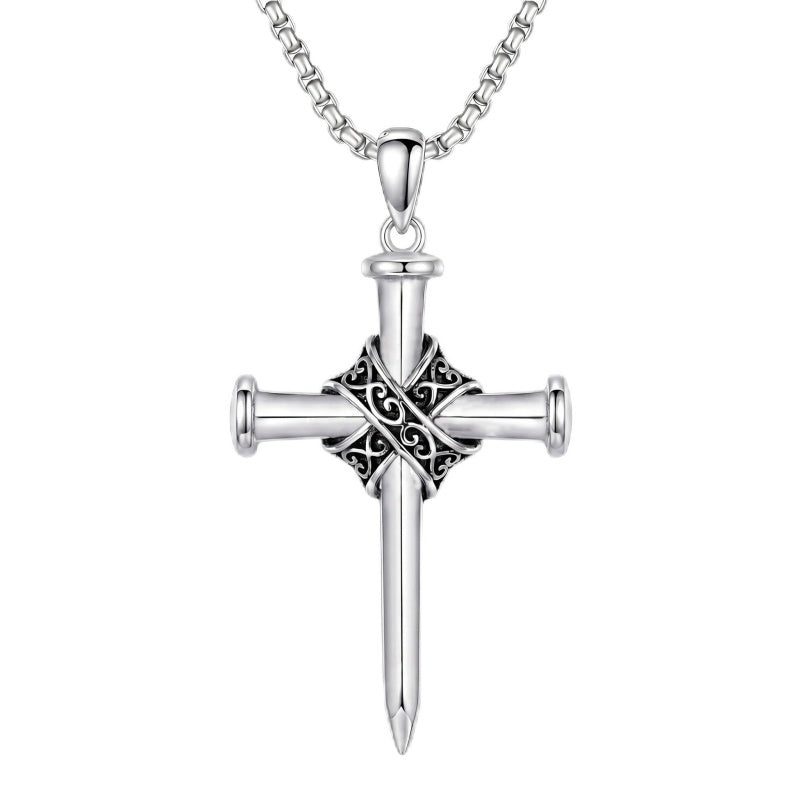Sterling Silver Cross Pendant Necklace Christian Religious Jewelry Gifts for Anniversary