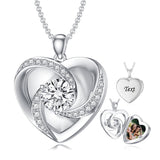 Personalized 925 Silver 1 ct Moissanite Locket That Holds Picture  Photo Heart Locket Necklace Gift for Beloved Ones Mother Women Mens