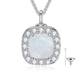 925  Silver Opal Urn Necklace for Ashes Cremation Jewelry Cremation Keepsake Memorial Pendant  Gifts for Women Men