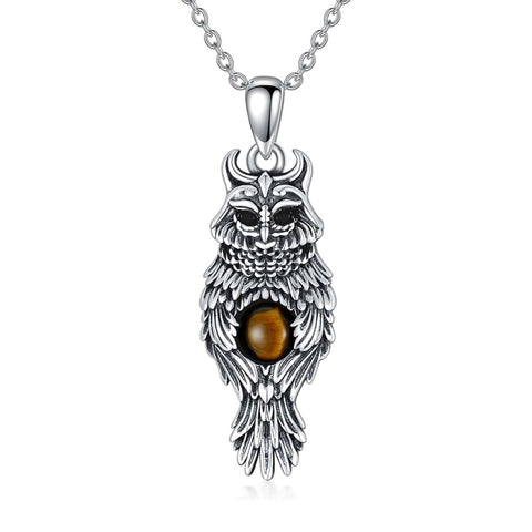 Sterling Silver Blue Jay Eagle Phoenix Owl Pendant Necklace for Women