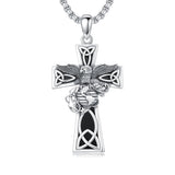 Sterling Silver Marines Cross Pendant Necklace for Men