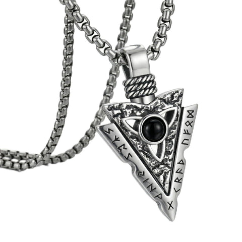 Malachite Turquoise Arrow Pendant Necklace for Men