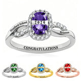 Copper Custom Birthstone Engraved Class Ring University College High School Graduation Gifts for Her