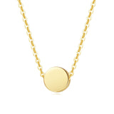 14K Gold Tiny Dot Round Small Coin Necklace Pendant Minimalist Dainty Fine Jewelry for Women Girls Teens