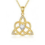 14K Gold Plated Celtic Knot Pendant Necklace Irish Jewelry Gift for Her