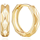 14K Gold Plated Classic Huggie Earrings for Women