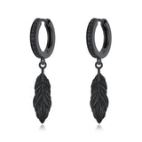 Sterling Silver Feather Arrowhead Axe Hoop Earrings