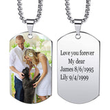 Stainless Steel Personalized Photo Dog Tag  Necklace