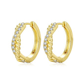 14K Gold Plated Cubic Zircon Hoop Earrings for Women