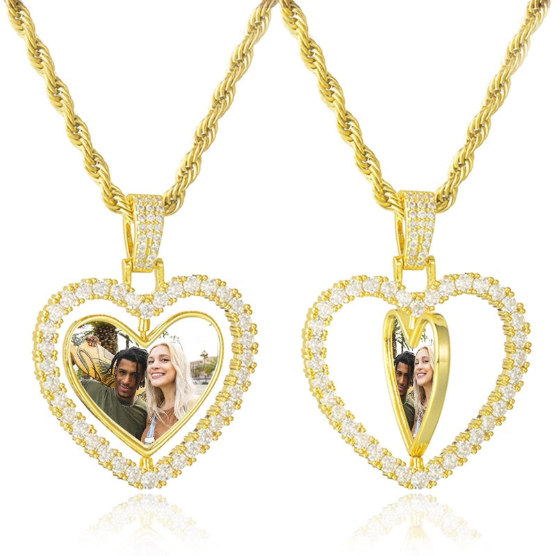 14K Gold Plated Personalized Photo Pendant Necklace Personalized Gift