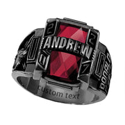 Sterling Silver PersonalizedBirthstone High School College Class Ringfor Men